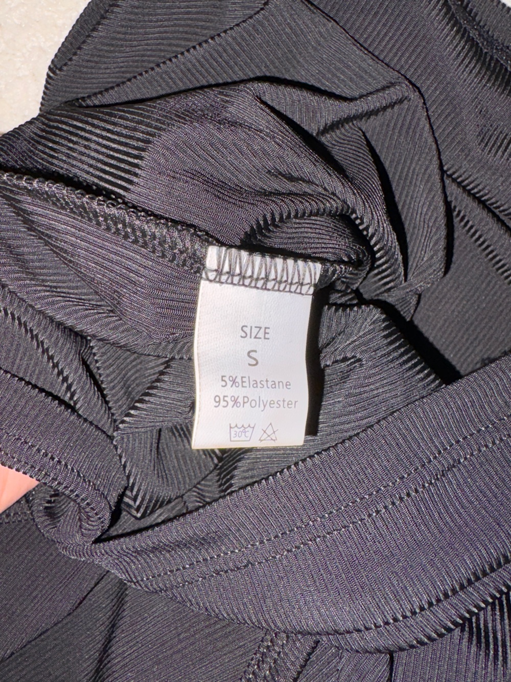 Black Ribbed Racerback Tank Top w/ Built In Bra - Picture 3 of 3